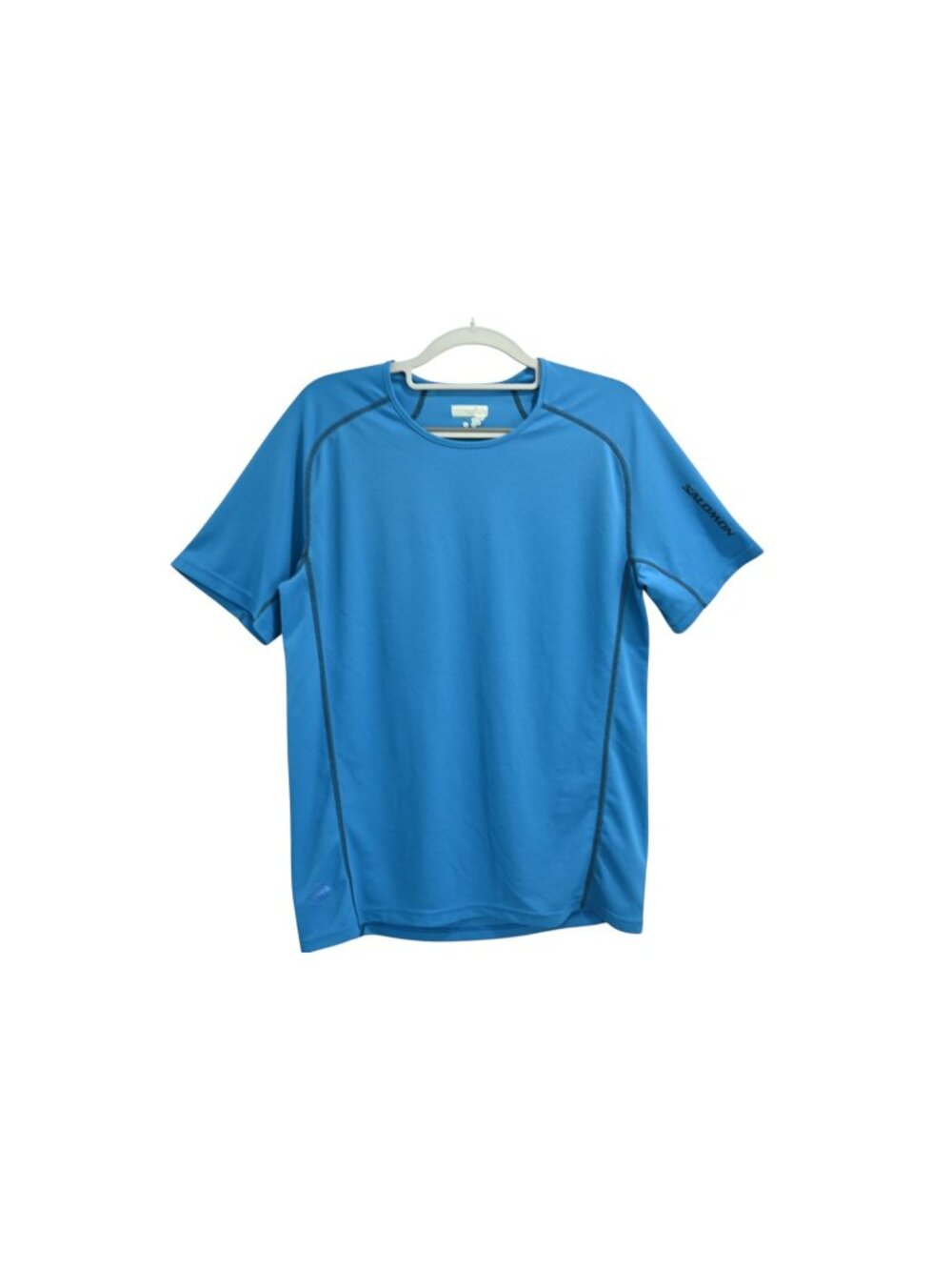 Salomon Performance Tee Sz M Blue Short Sleeve Running Hiking Athletic Shirt